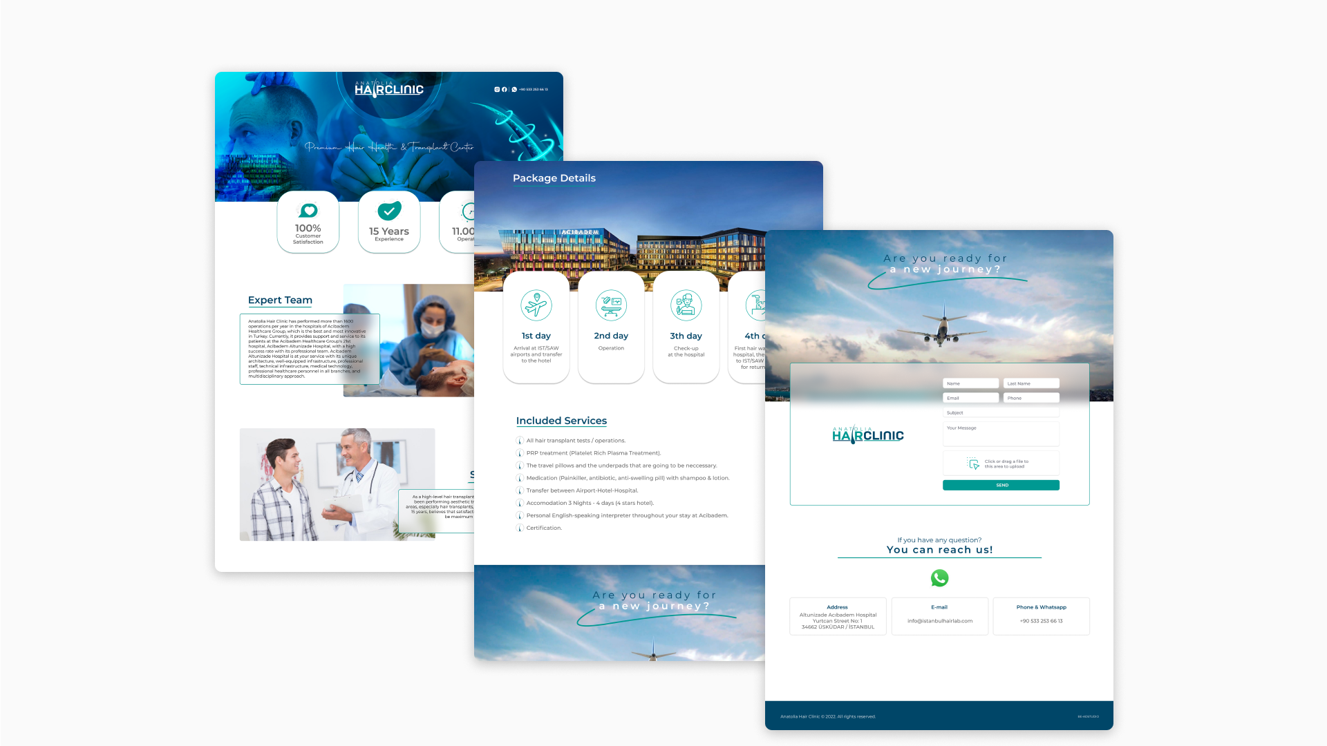 Anatolia Hair Clinics Landing Page Tasarımı